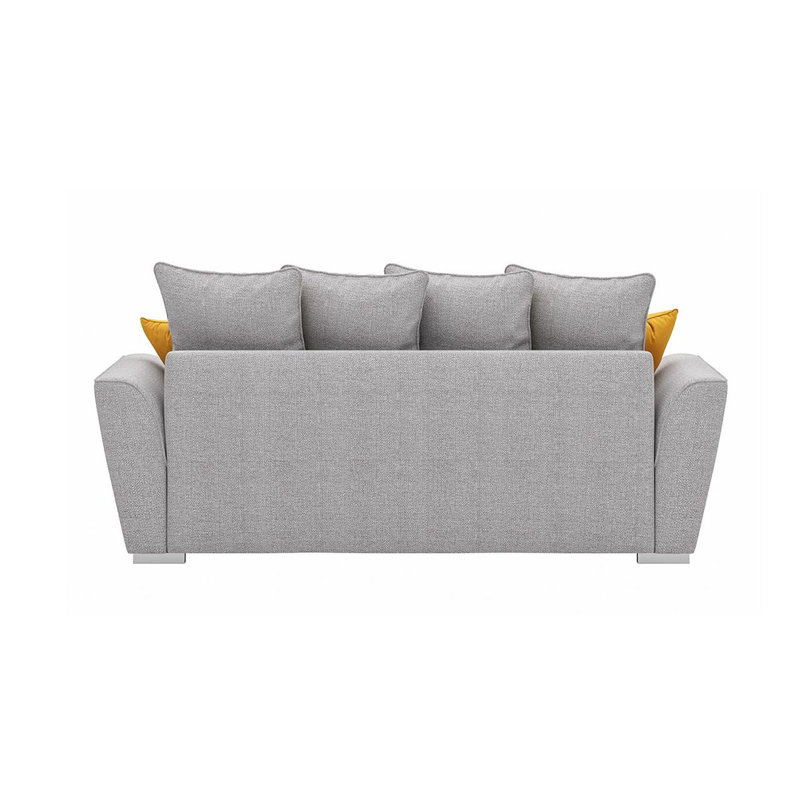 Bailor 3 Seater Fabric Sofa & Chaise, Light Grey, Yellow Fabric