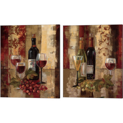 «Graffiti and Wine» par Silvia Vassileva, art sur toile (ensemble de 2)