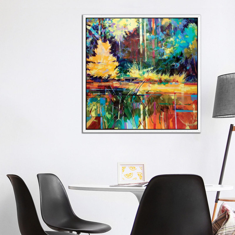 Waterloo Screens by Doug Eaton - Painting on Canvas, 93.98 cm H x 93.98 cm W, White Framed