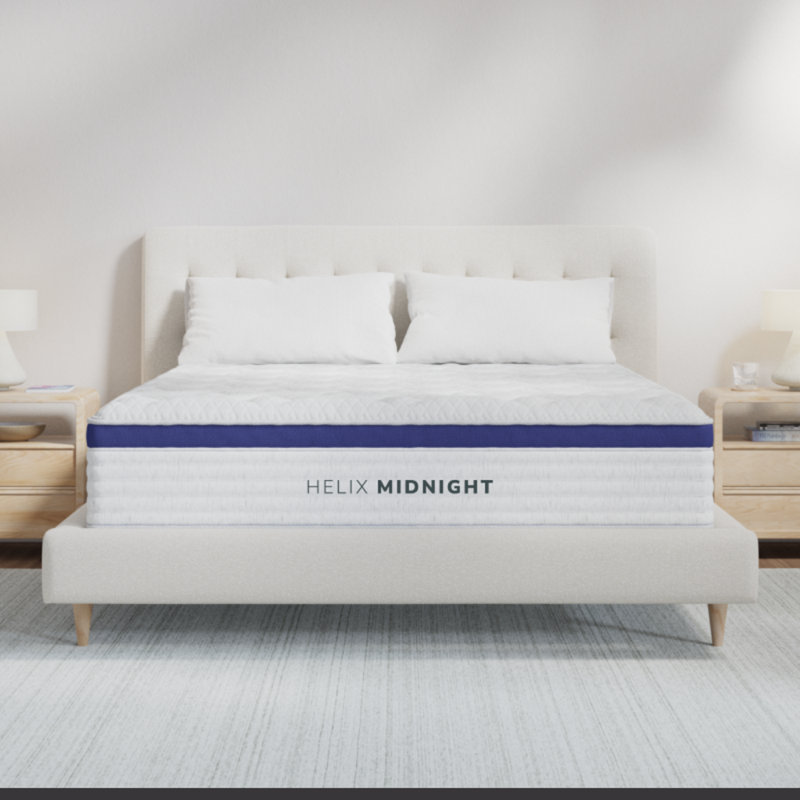 Matelas Helix Midnight avec plateau-coussin GlacioTex, Très grand californien