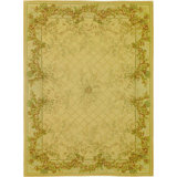 Wool Floral Area Rug in Gold