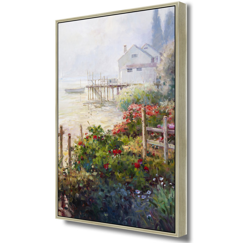 Harbor Garden Morning Print, 42" H x 32" W, Brown