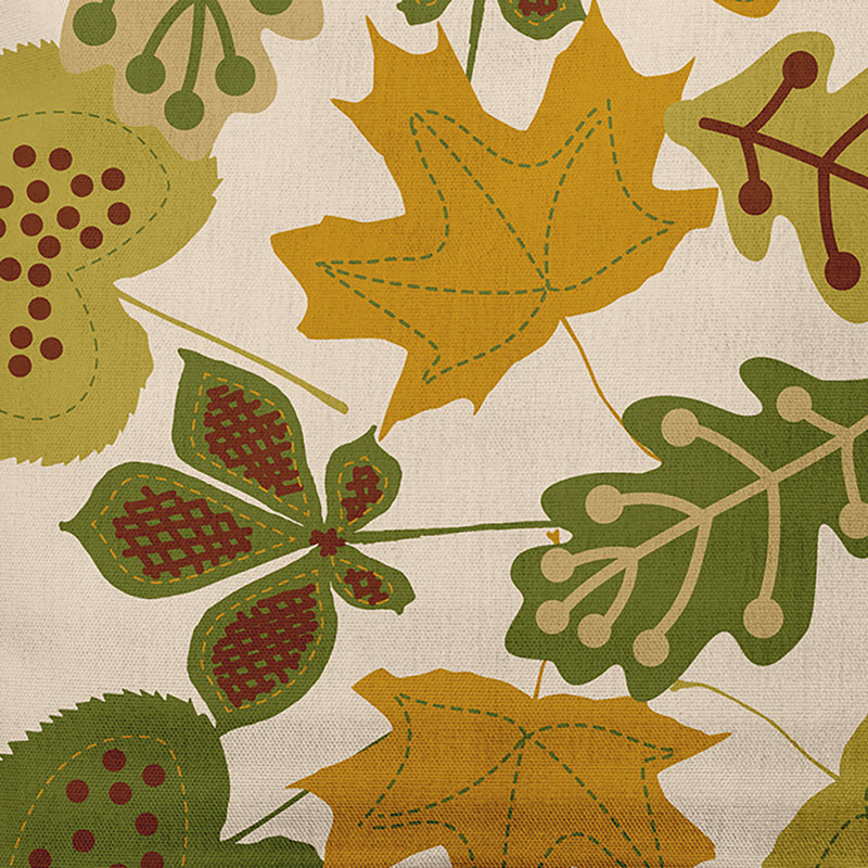Autumn Gold Fall Leaves Polyester Throw Pillow 14" x 20"