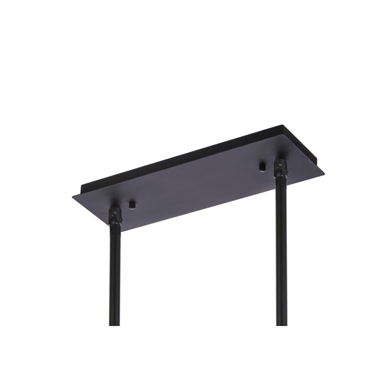 Lustre linéaire en métal Athol avec détails en cristal, H 12 po x l 36 po x P 12 po, Noir, 20