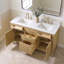 Meuble-lavabo double 55 po avec comptoir en granite blanc Calacatta