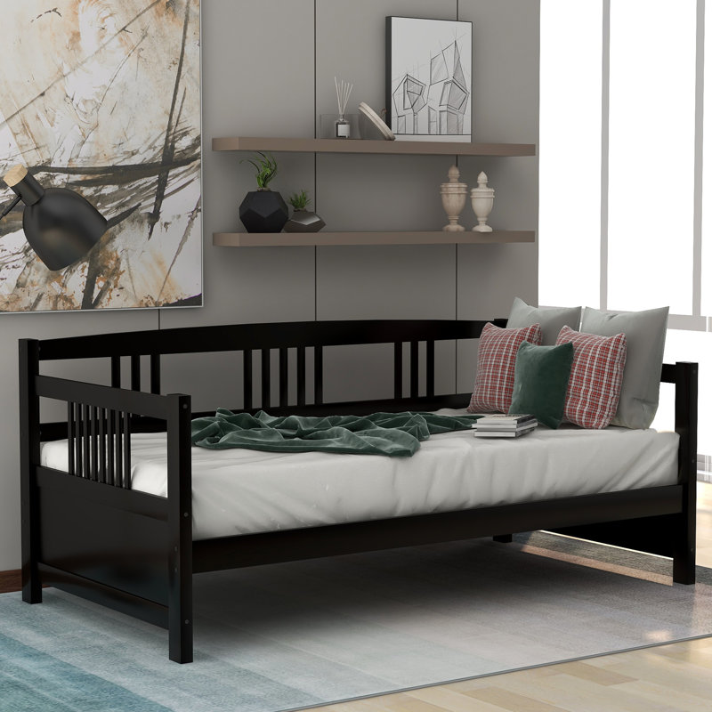 Lit de jour moderne en bois massif, Espresso