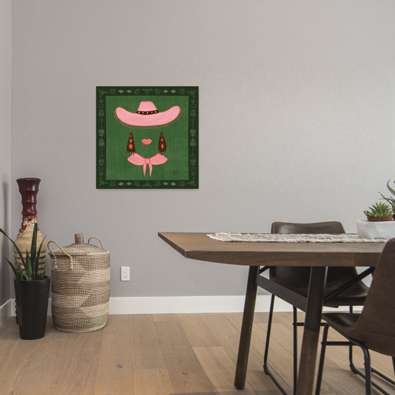 Rose, cow-chic, chic, abstrait, portrait rustique moderne, art mural, H 24 po x l 24 po