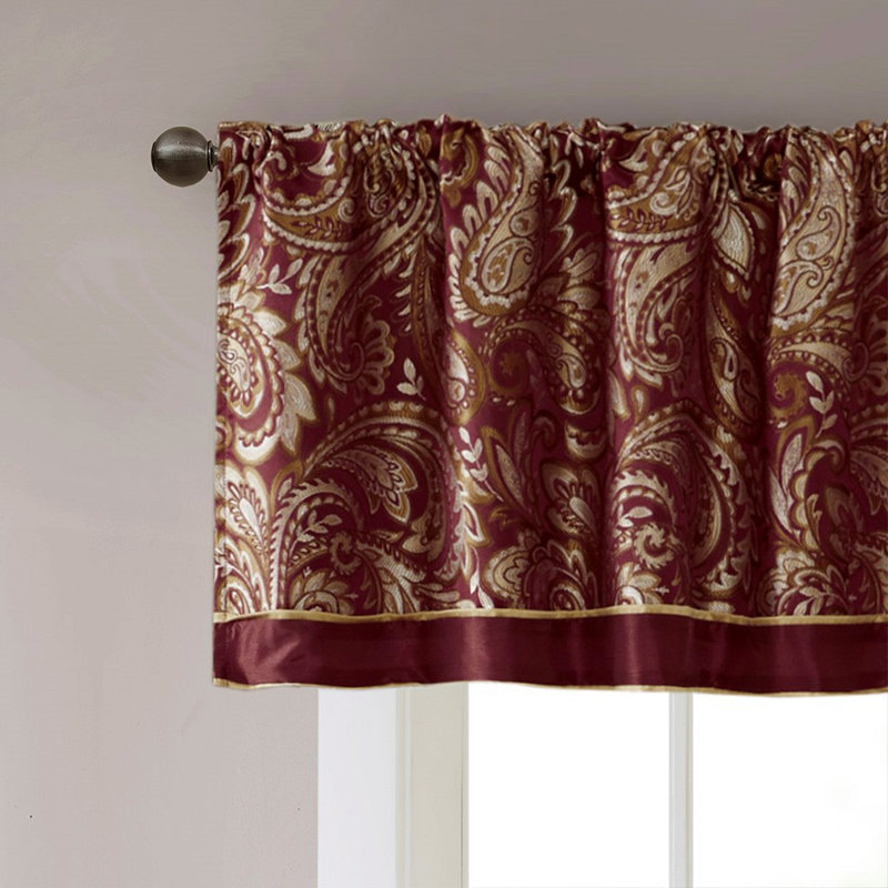 Cantonnière jacquard 50 x 18 po, Bourgogne
