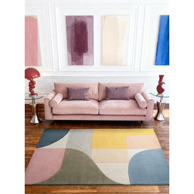 Deveshi Geometric Wool Hand Tufted Area Rug