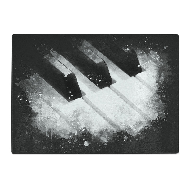 Tempered Glass Keyboard Keys Chopping Board, 20 cm x 28.5 cm