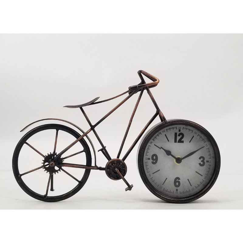 Horloge de table en métal quartz analogique en noir