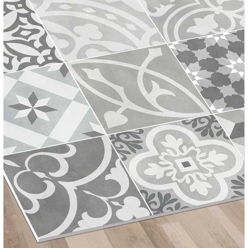 Stella Vinyl Machine Printed Area Rug, Rectangle 4'4.4" x 6'6.7"