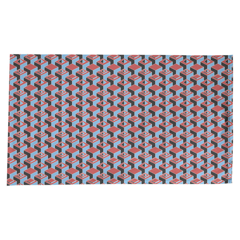 Nappe de gratte-ciels classiques, Rouge / bleu sarcelle