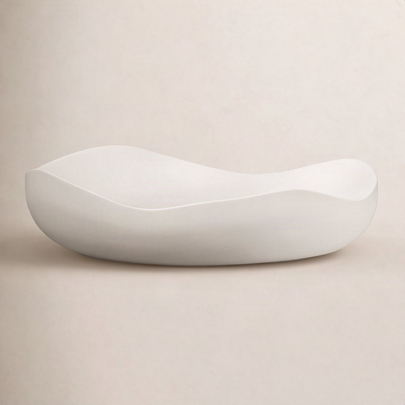 Bol rond Felisha - blanc mat, H 4,5 po x l 18,5 po x P 18,5 po