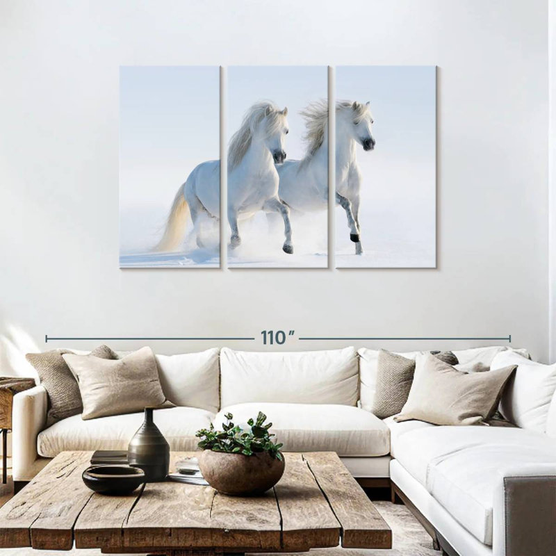 Brampt Snow White Horses, 48" H x 74" W