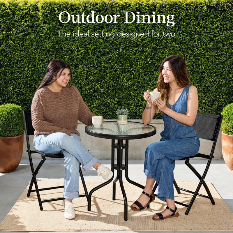 3-Piece Bistro Set, Black