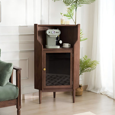 Armoire de coin en bois de noyer massif 47,24 po H