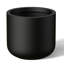 14 po Pot à fleurs rond en béton moyen gris anthracite (intérieur amélioré) avec trous de drainage