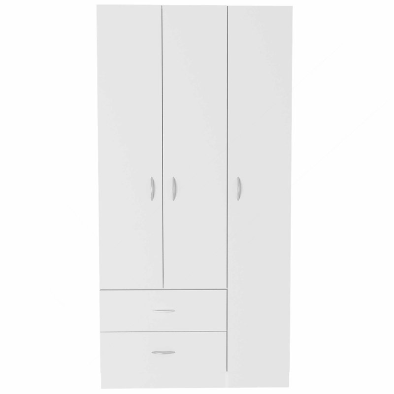 Armoire 2 portes 3 tiroirs Rowaton, Blanc
