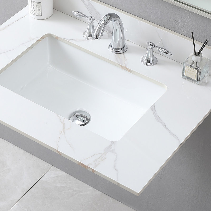 Comptoir de meuble-lavabo simple 31 po avec lavabo et 3 trous de robinet