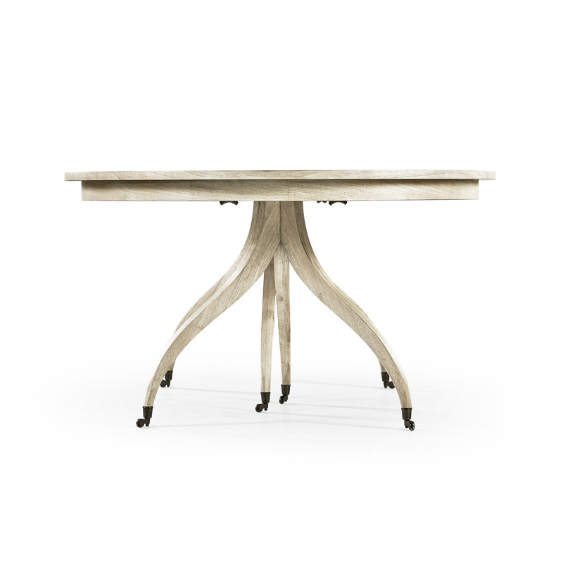 Solar Oval Solid Wood Dining Table, Bleached Walnut