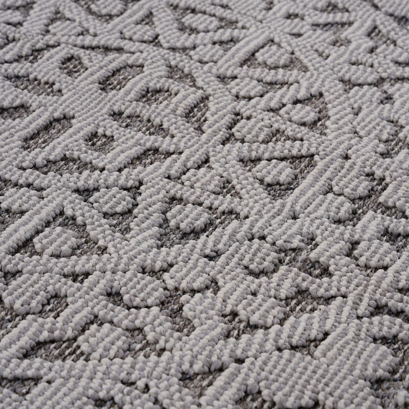 Tapis tissé à la machine pour l'intérieur et l'extérieur, Rectangle 4 pi x 6 pi 4 po