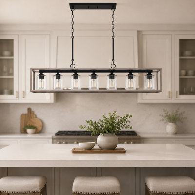 Elutheria 7-Light Dimmable Rectangle Chandelier