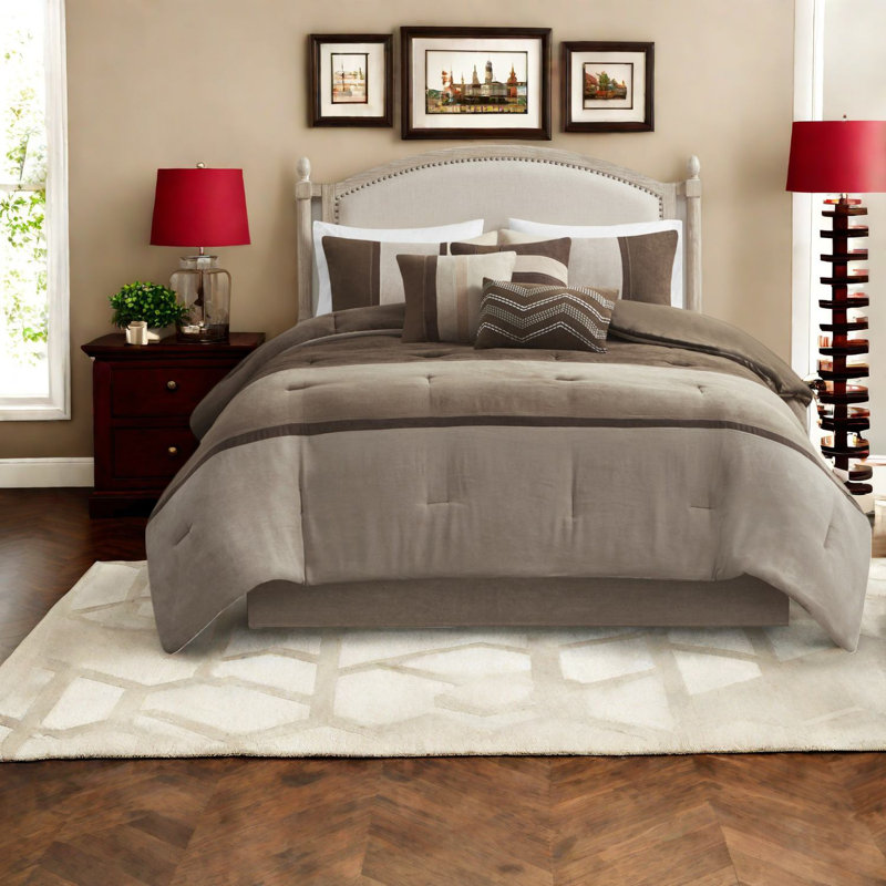 Ensembles de literie confortables 7 pièces, polyester grand confort rustique