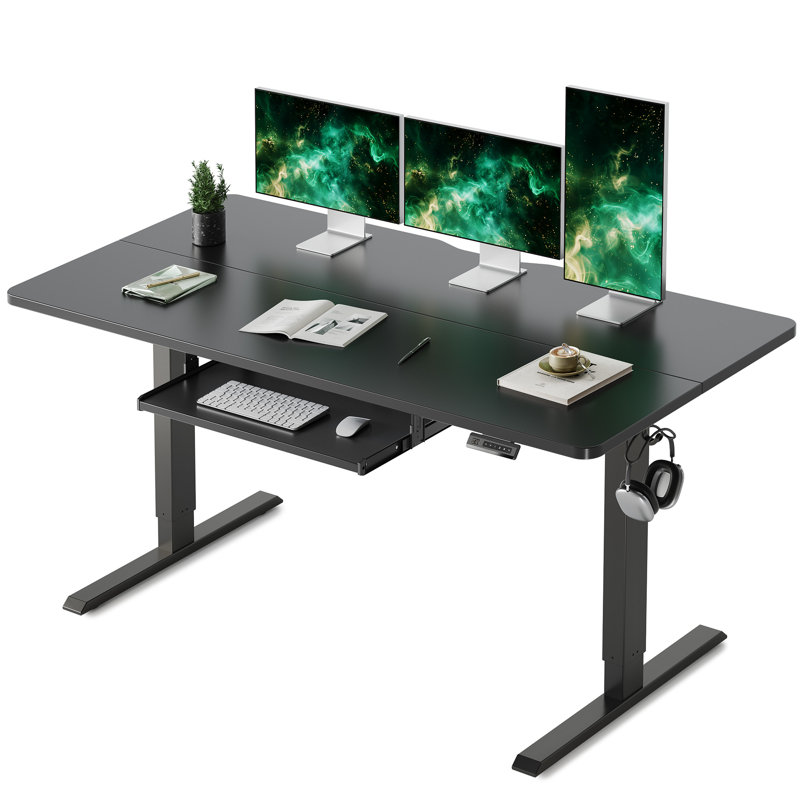 Bureau debout à hauteur ajustable Huzaifa, H 46 po x l 63 po x P 24 po