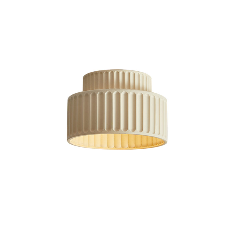 Adalgira 1-Light 27cm Minimalist Resin Retro Flush Mount Ceiling Light, Beige