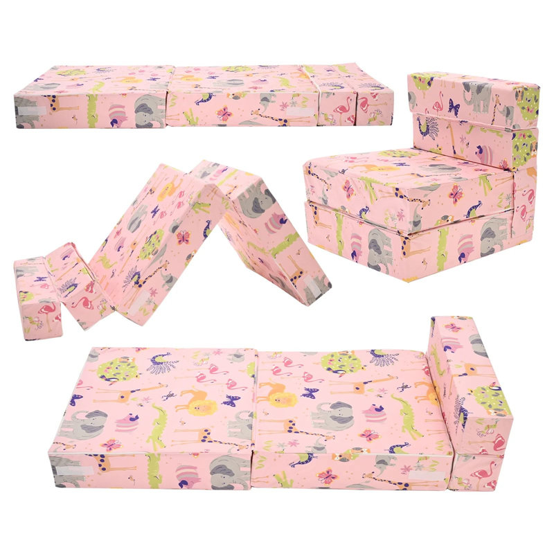 Matelas de plancher pour canapé-lit Guedira, Rose