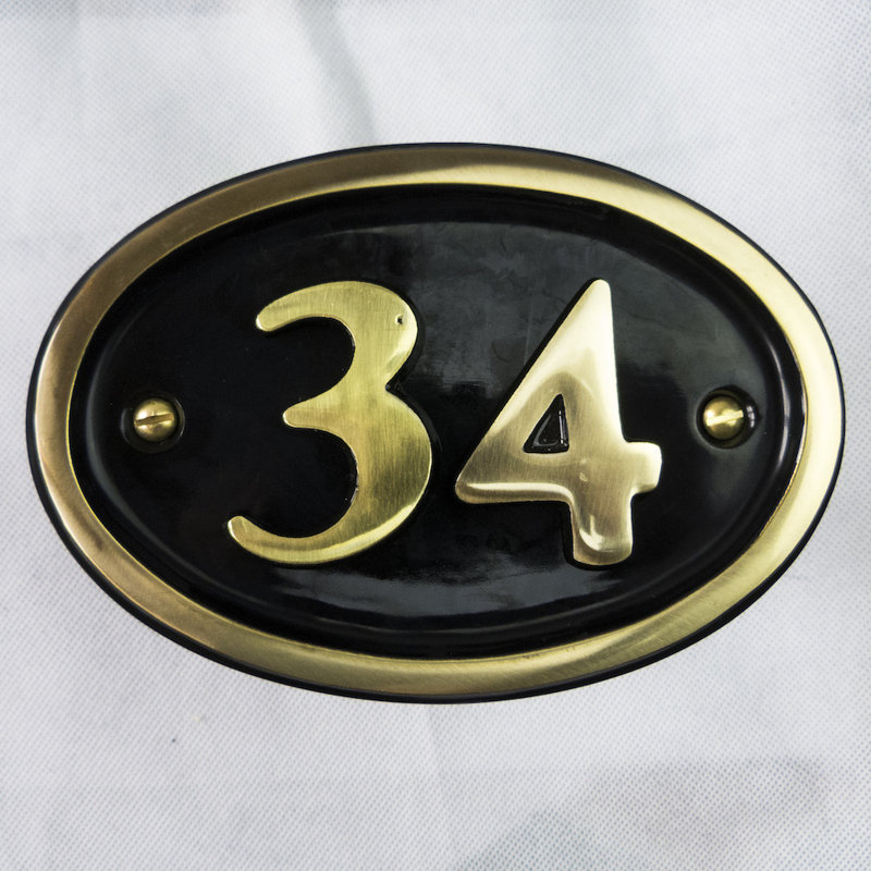 Tyrinia 10cm H Reflective Aluminum House Number, 34