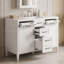 Meuble-lavabo de salle de bain avec comptoir en composite, 4 tiroirs, 2 portes à fermeture douce et tablettes réglables-133422849