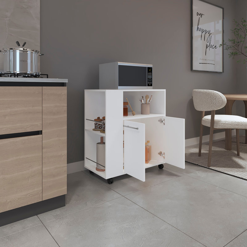 Chariot de cuisine moderne, cuisine, blanc, Blanc