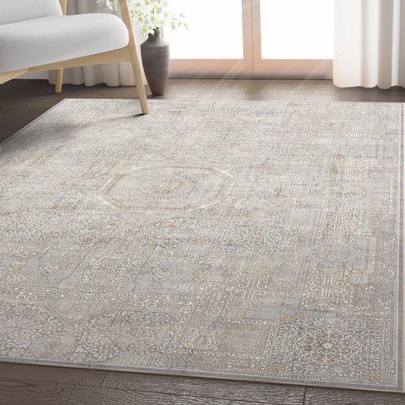 Tapis de style oriental espy amman rétro, Rectangle 5 pi 3 po x 7 pi 3 po
