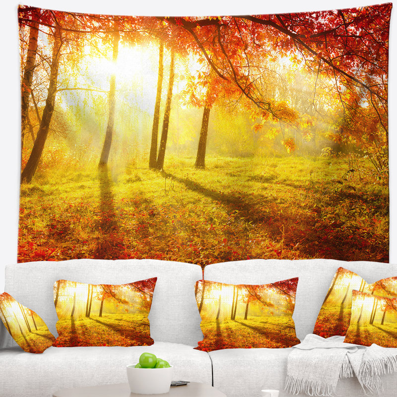Photographie de paysage autumnal park tapestry, H 32 po x l 39 po