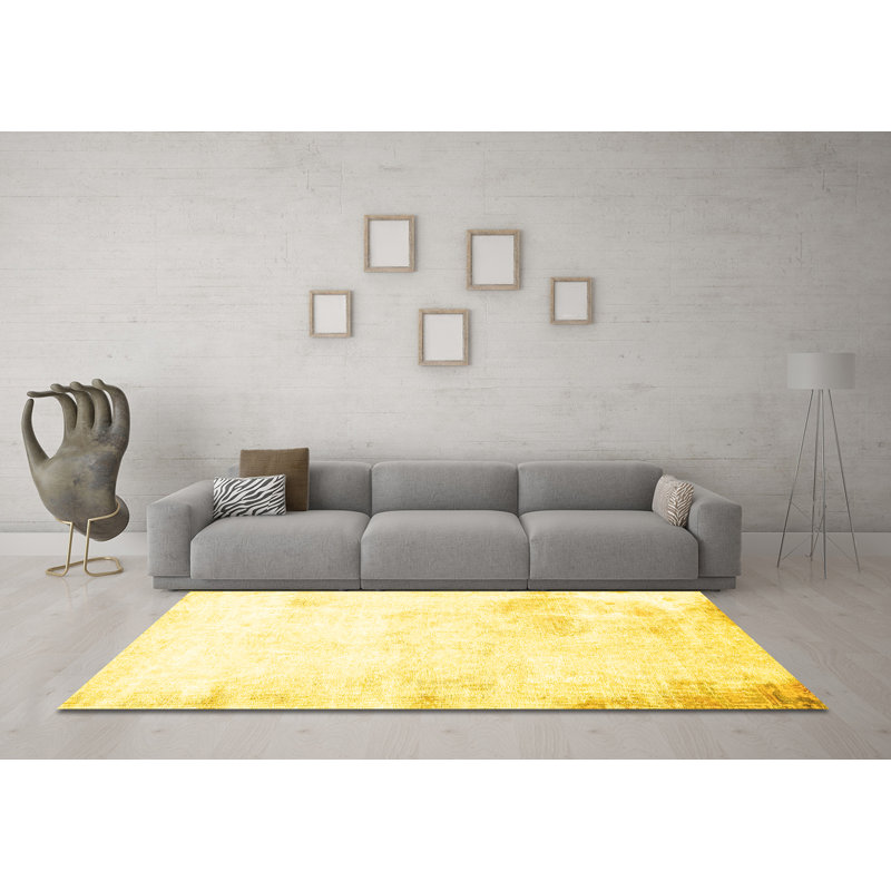 Leicha Performance Abstract Indoor Rug, Round 7'