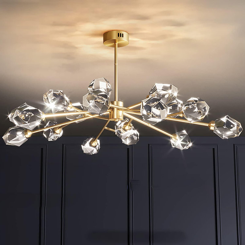 Lustre linéaire moderne à 15 lumières DEL Spoutnik