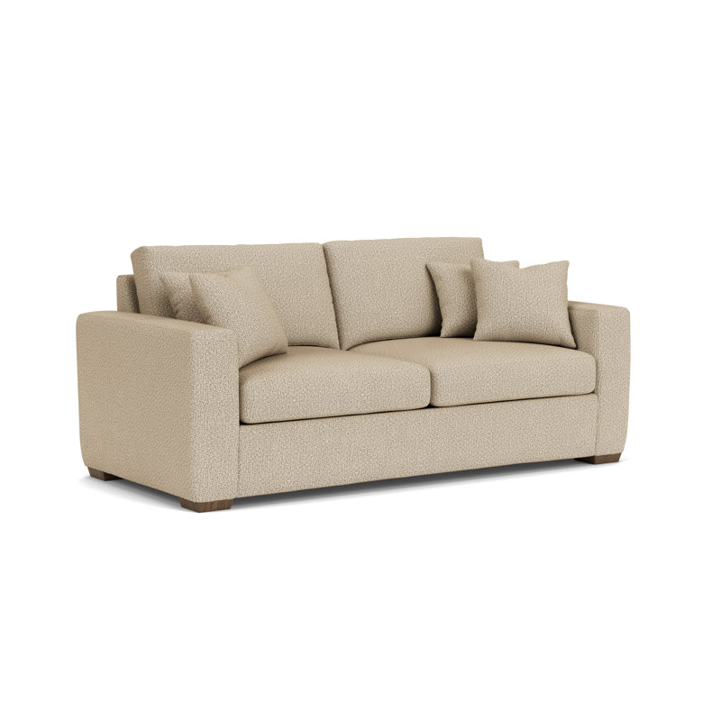Canapé à accoudoirs carrés 83 po, Polypropylène beige / oléfine