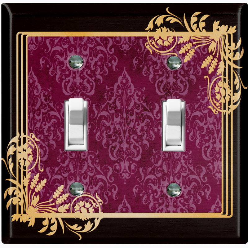 Patterned 2 - Gang Toggle Light Switch Standard Wall Plate