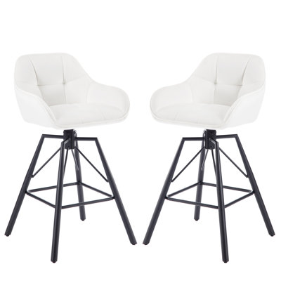 Mukesh Swivel Upholstered Counter Stool with Metal Frame