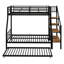 Lit superposé simple au-dessus de double - gigogne et escalier de rangement inclus-121097062