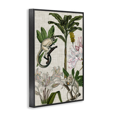 Art rétro giclée de singe et de plantes par Vision Studio