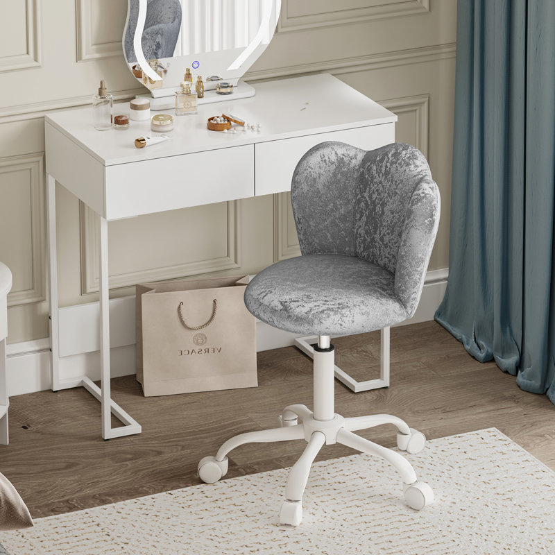 Office Chair, Grey Velvet