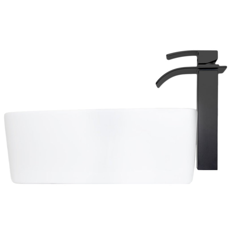 Lavabo de salle de bain vasque carré blanc en porcelaine avec robinet