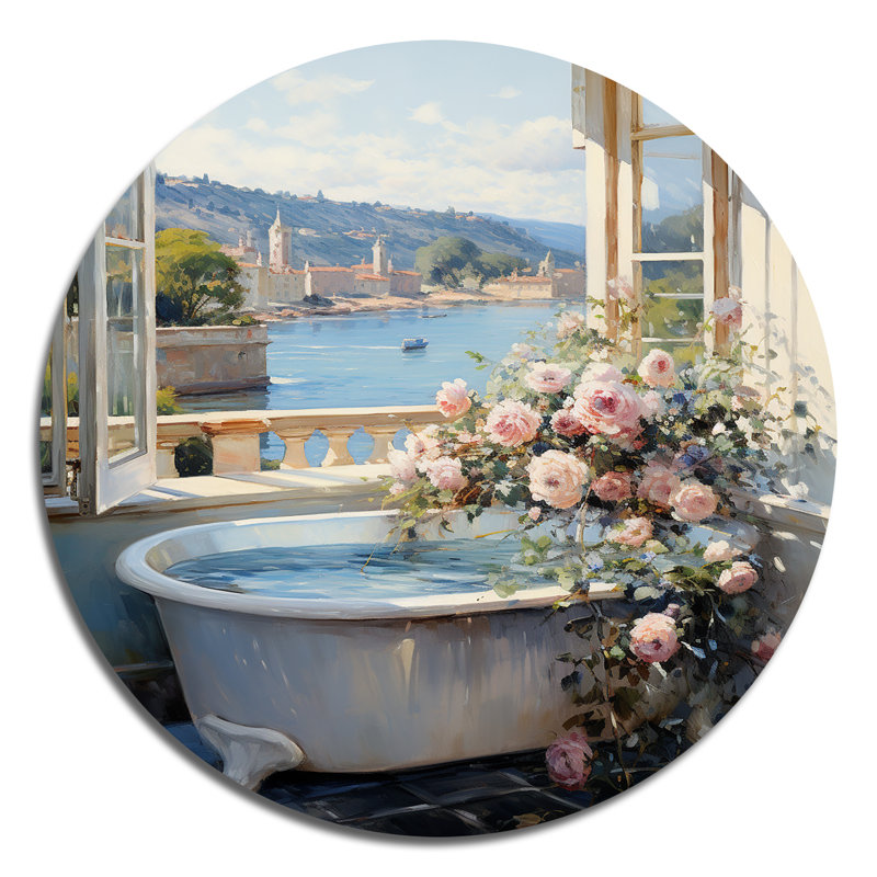 Art de la salle de bain français - humour rond en métal, H 29 po x l 29 po