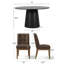 Ensemble de table de salle à manger pour 4 personnes avec table ronde solide et 4 chaises rembourrées avec pieds solides-1853413309
