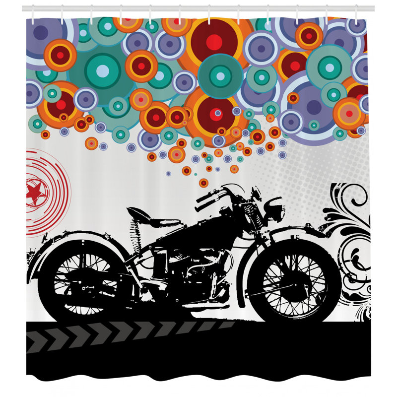 Ensemble de rideau de douche et crochets manly, H 70 po x l 69 po