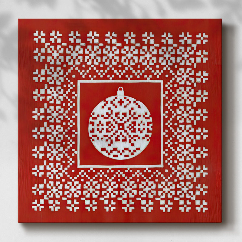 Fair Isle Snowflake III sur toile, H 16 po x l 16 po x P 1,5 po