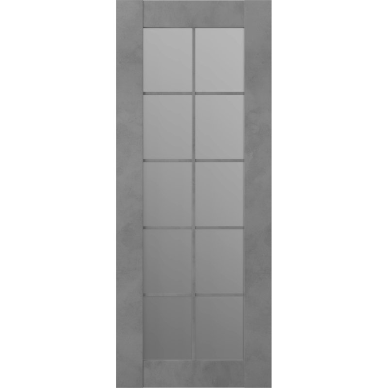 Avon 10 Lite Solid Manufactured Wood and Glass Panelled Prefinished Standard Door Slab, Veralinga Oak, 35.88" x 79.38